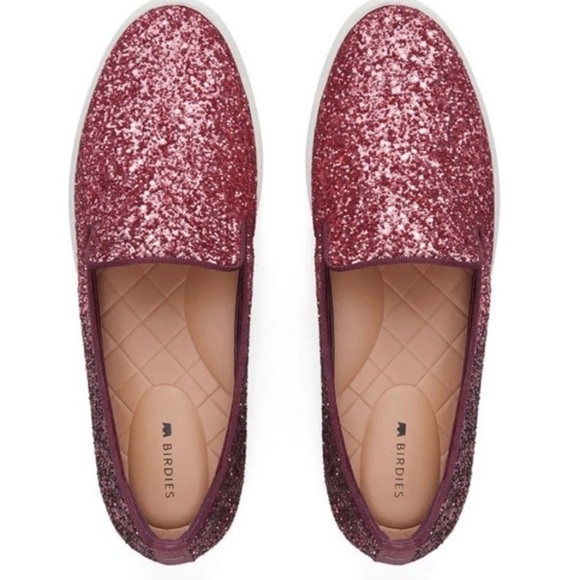 BIRDIES The Swift Slip-on Sneaker in Rose Glitter Size 7 - Picture 2 of 11